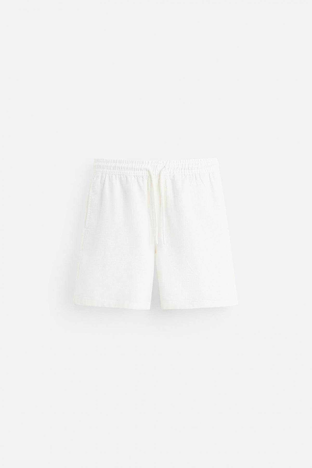 자라 텍스처 레귤러핏 버뮤다 쇼츠 7147/421 OYSTER-WHITE - 상품 이미지