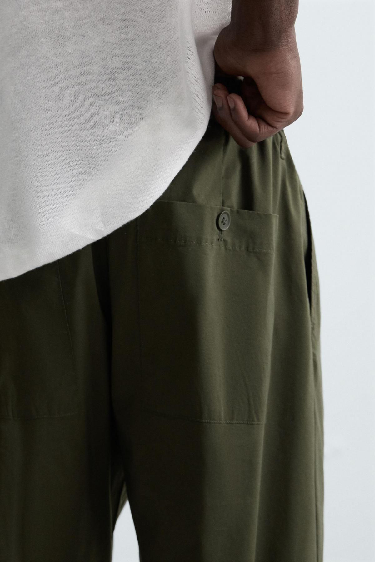자라 테크니컬 라이트웨이트 릴랙스핏 와이드 팬츠 4391/315 GREEN - 상세 이미지 5
