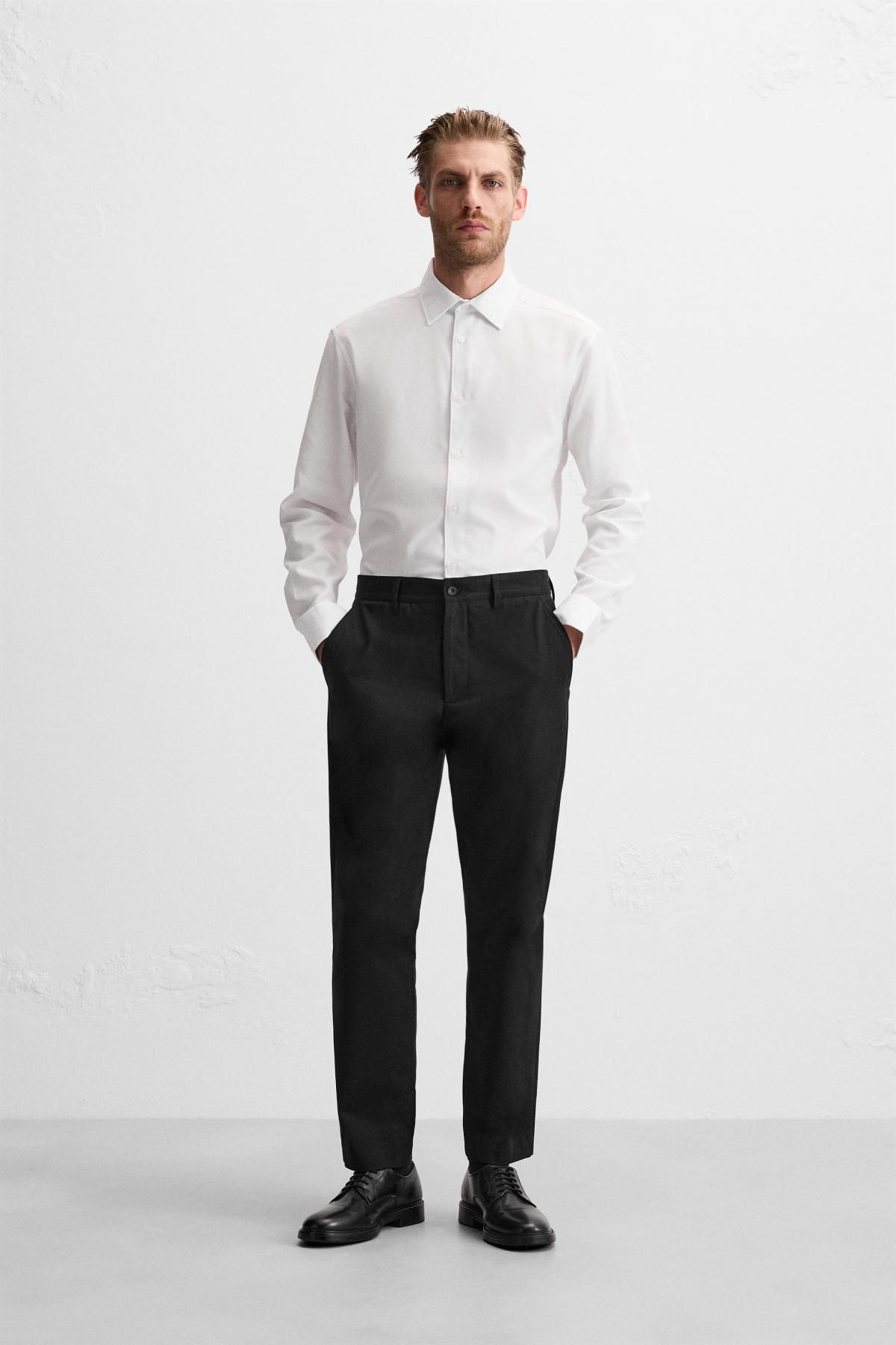 자라 이지케어 텍스처 셔츠 7545/710 WHITE - 상세 이미지 2