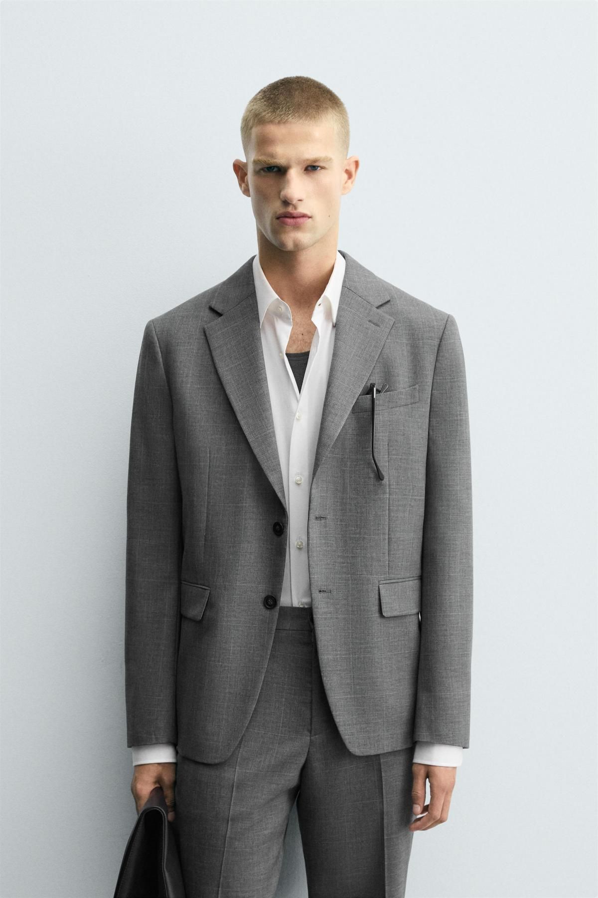 자라 클래식 체크 테일러드 수트 블레이저 5746/433 GREY MARL - 상세 이미지 3