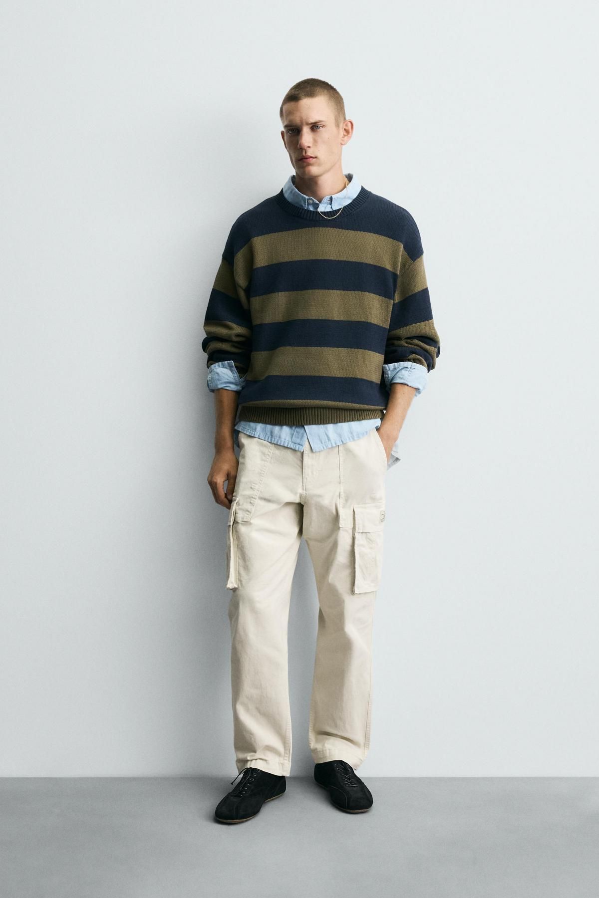 자라 테크니컬 스트레치 카고 와이드 팬츠 0108/310 STONE - 상세 이미지 2