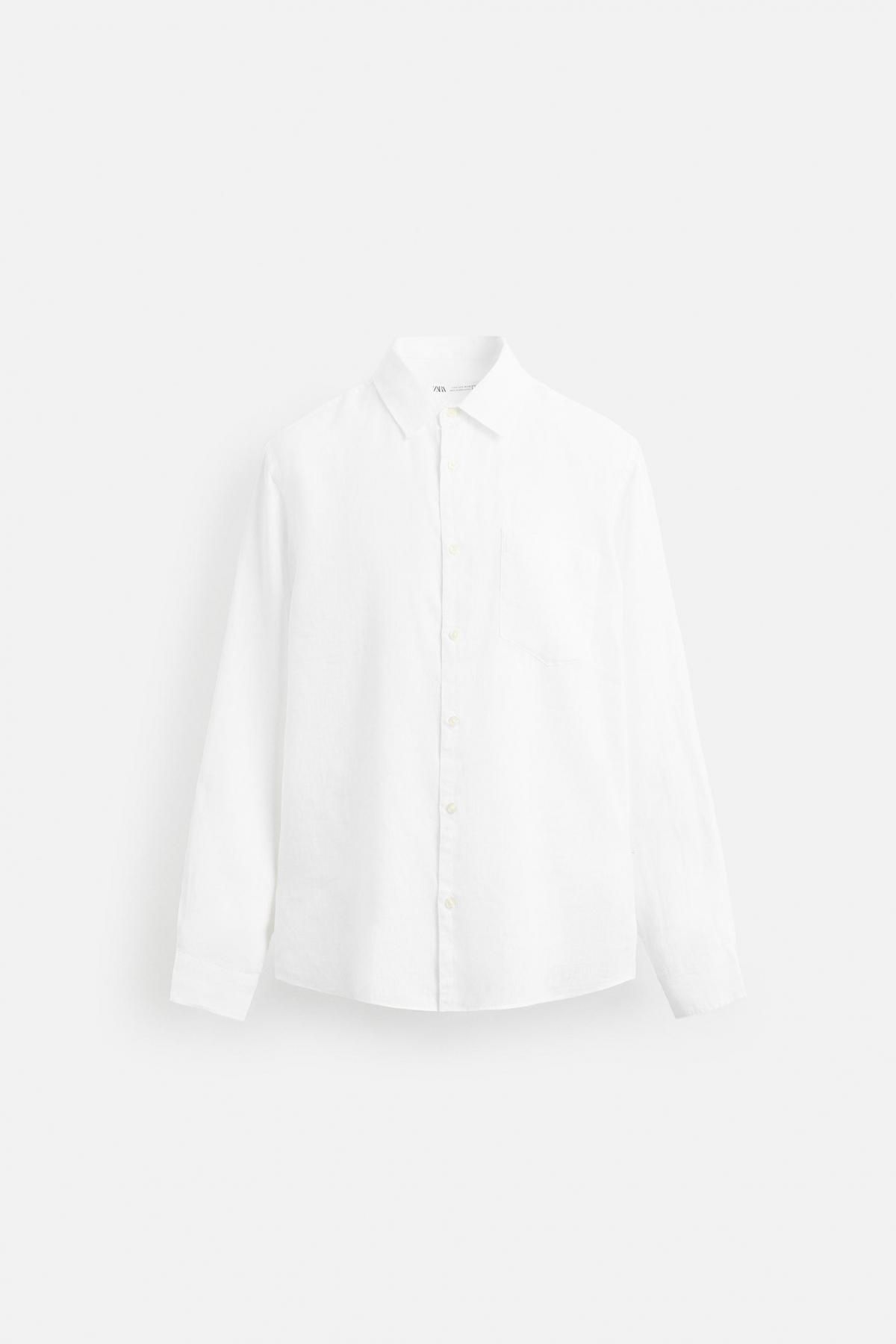 자라 100 리넨 셔츠 1063/310 WHITE - 메인 이미지