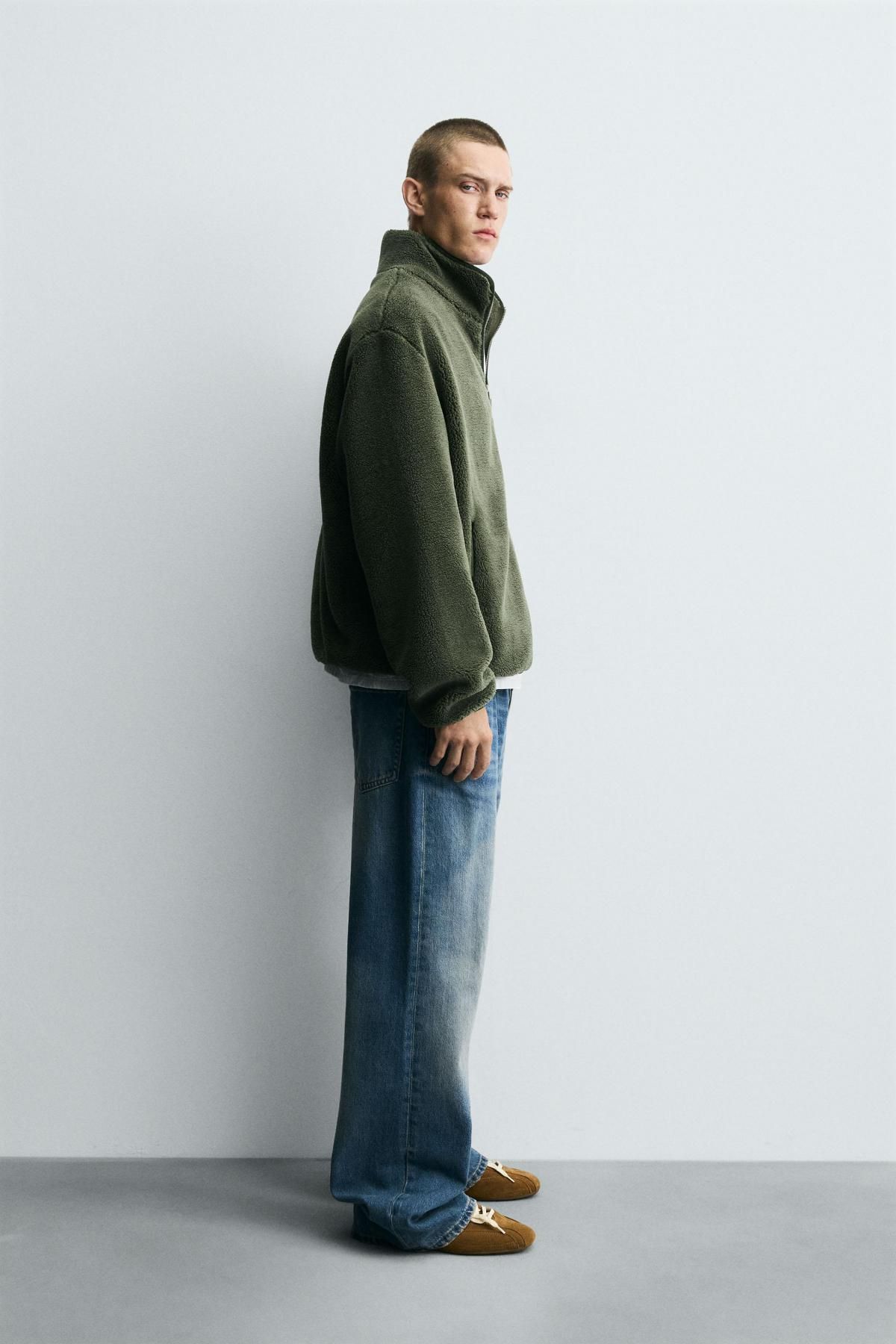 자라 테크니컬 플리스 집업 재킷 8281/900 KHAKI - 상세 이미지 5