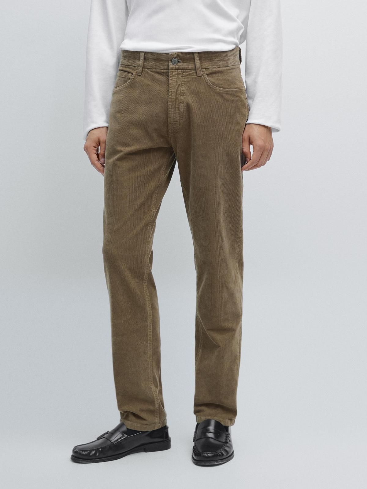 마시모두띠 슬림핏 코듀로이 데님 팬츠 0350/102 KHAKI - 상품 이미지