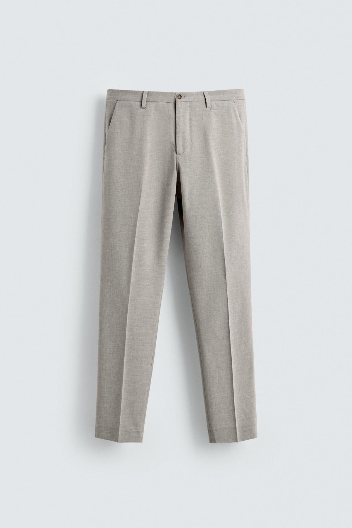 자라 테크니컬 울 블렌드 슬림핏 텍스처 수트 팬츠 4260/536 GREYISH - 상세 이미지 5