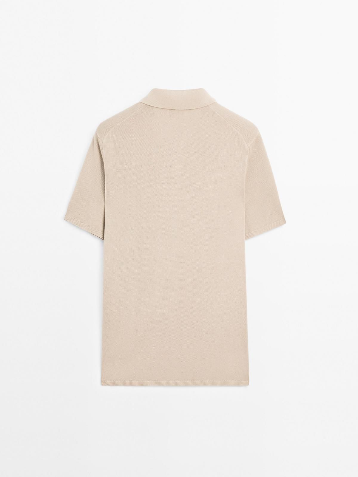 마시모두띠 베이직 100 코튼 니트 폴로 반팔셔츠 0931/388 PALE KHAKI - 상세 이미지 3