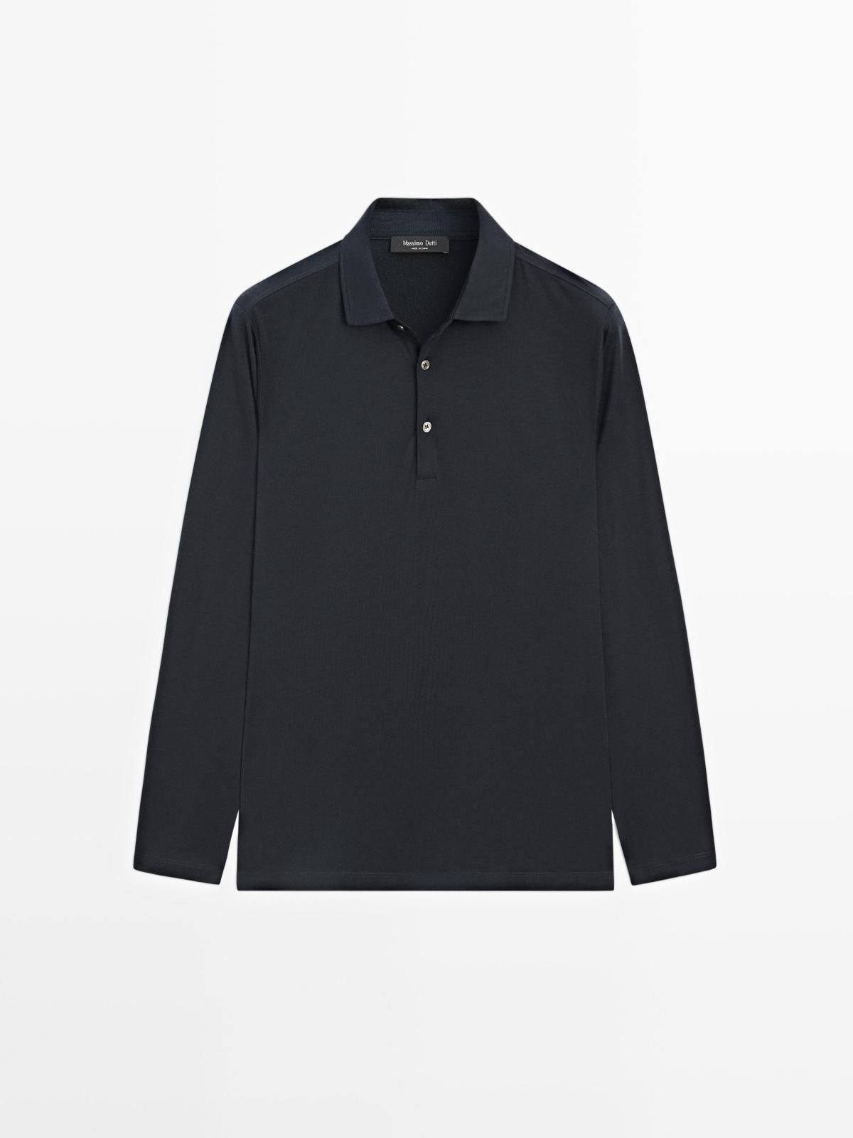 마시모두띠 프리미엄 울블렌드 긴팔 폴로 니트 스웨터 0591/155 NAVY BLUE - 메인 이미지