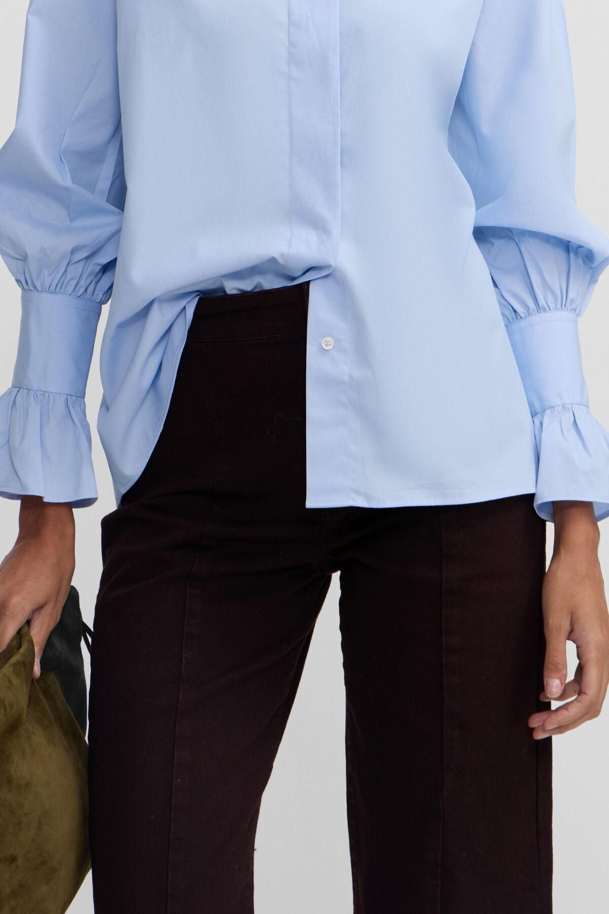 실본 마린룩 버튼 스트레이트 와이드 팬츠 3722205 MARRON OSCURO - 상세 이미지 3