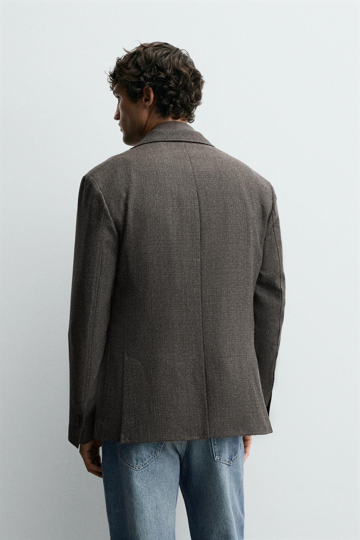 자라 테일러드 울 텍스처 블레이저 5939/539 DARK BROWN - 상세 이미지 4