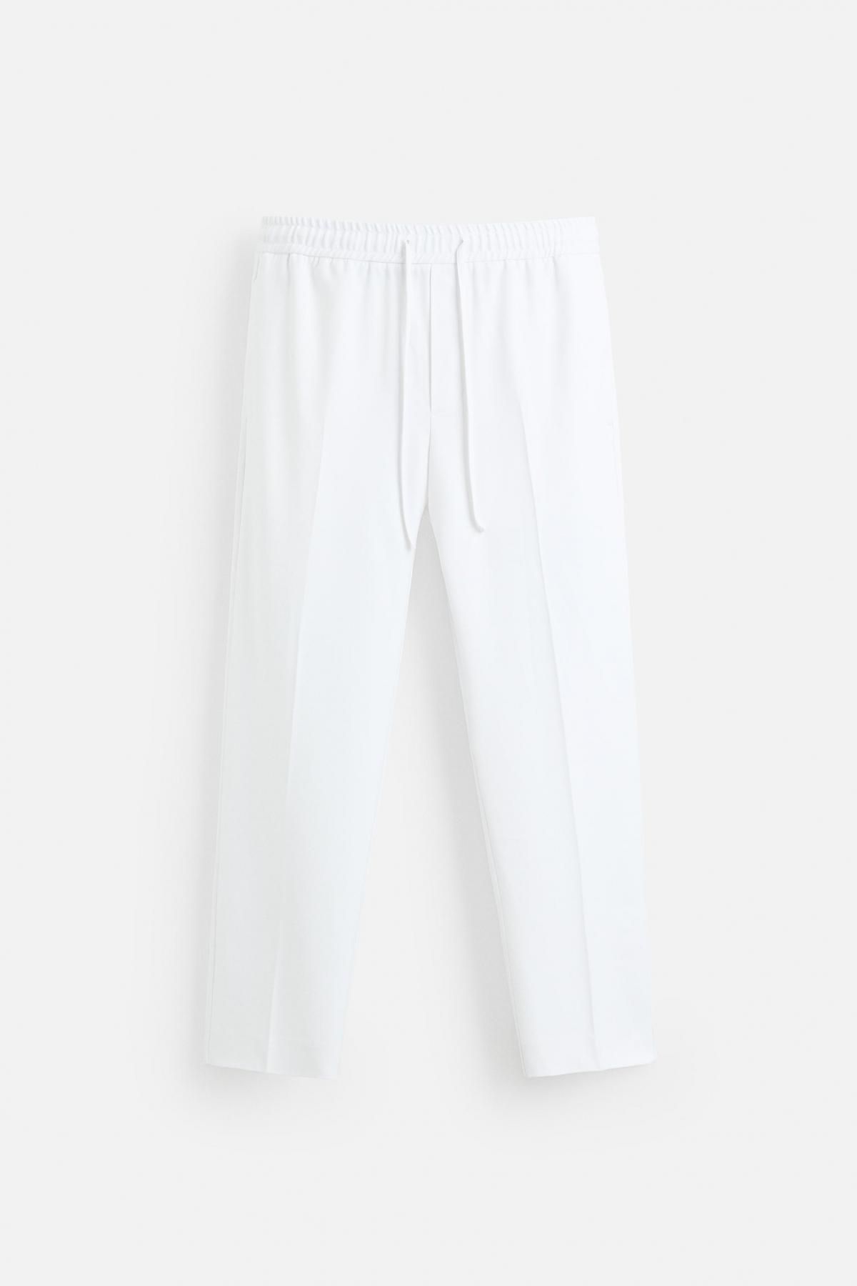 자라 컴포트핏 테크니컬 웨이스트 조거 슬랙스 팬츠 6861/693 OYSTER-WHITE 이미지 7