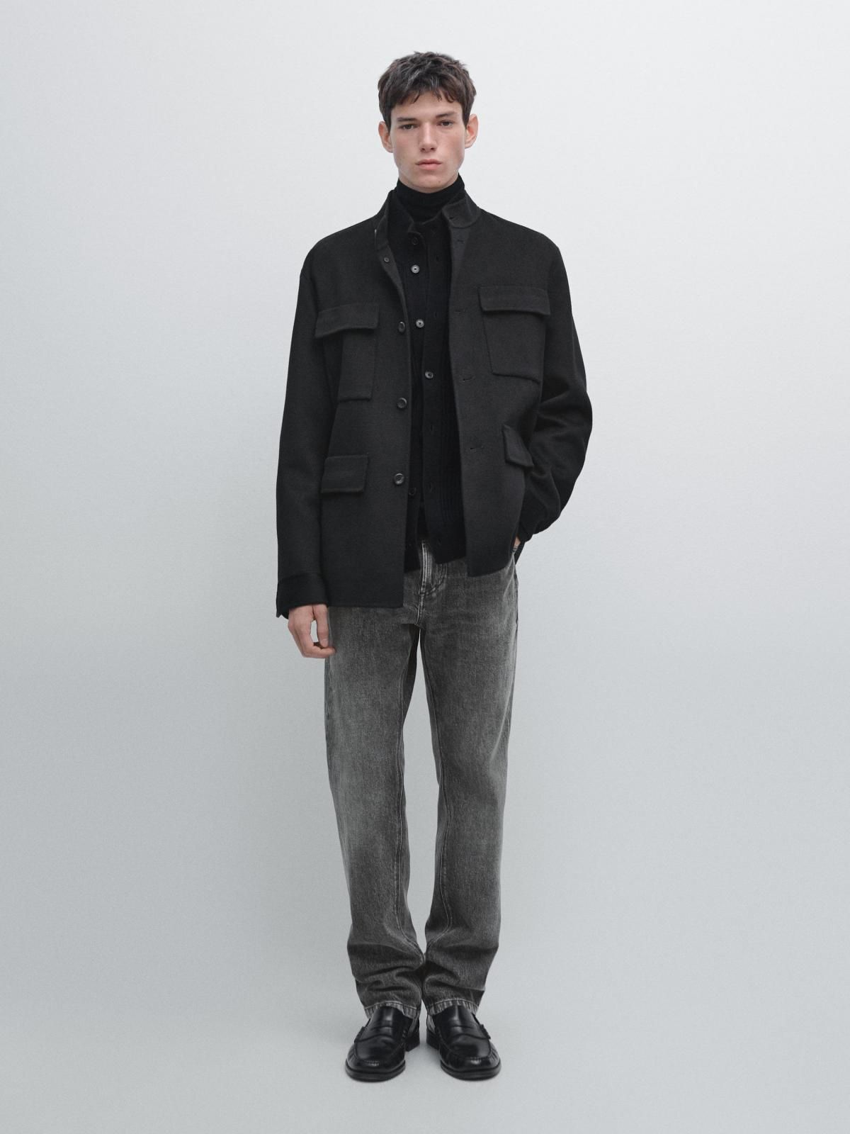마시모두띠 울블렌드 스탠드카라 포켓 가디건 재킷 2841/382 NAVY BLUE - 상세 이미지 2