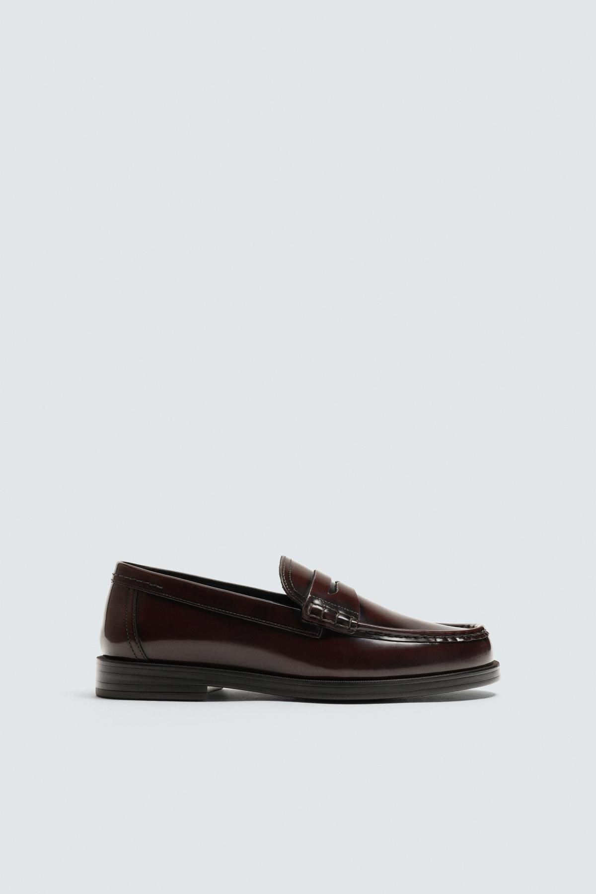자라 클래식 글로시 레더 페니 로퍼 2608/620 BURGUNDY RED - 메인 이미지