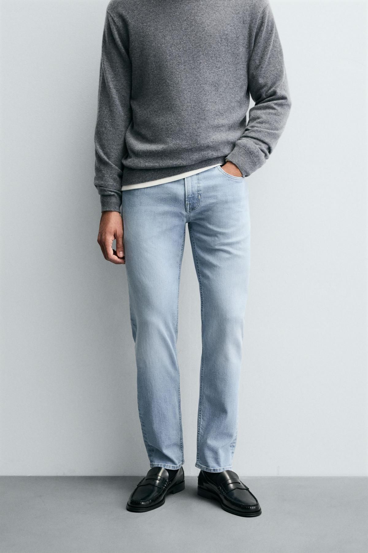 자라 라이트데님 슬림핏 테크니컬 청바지 0774/350 LIGHT BLUE - 상세 이미지 3
