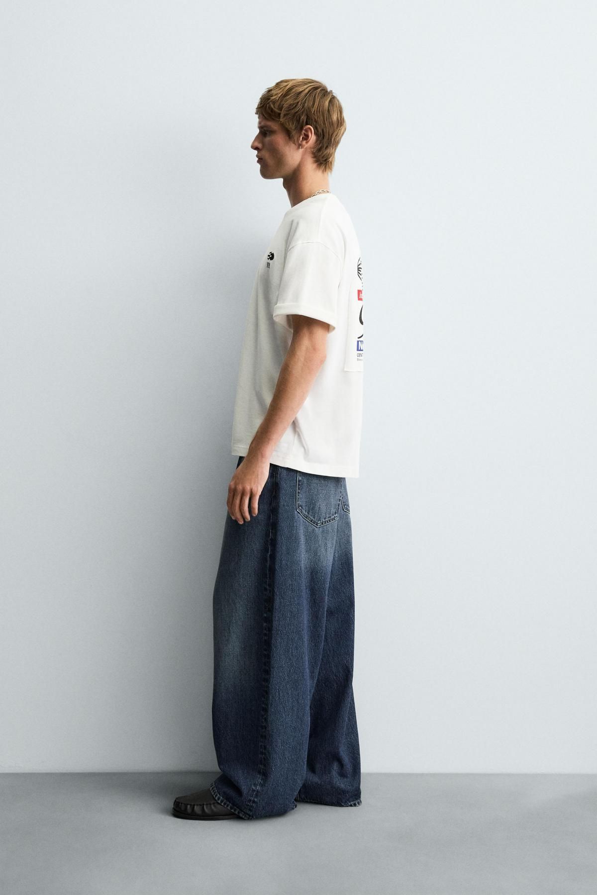 자라 스트리트 레터링 패치 반팔 티셔츠 1165/311 OYSTER-WHITE - 상세 이미지 5