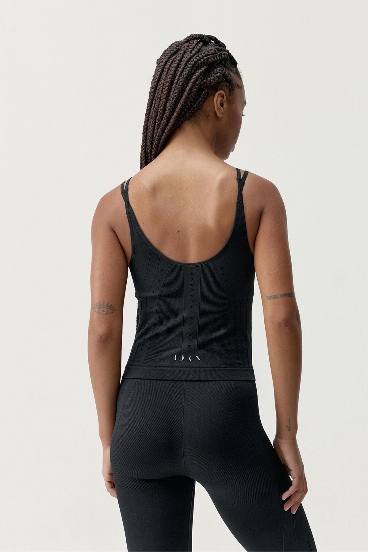 본리빙요가 테크니컬 심리스 블랙 민소매 탑 8182822 NEGRO - 상세 이미지 2
