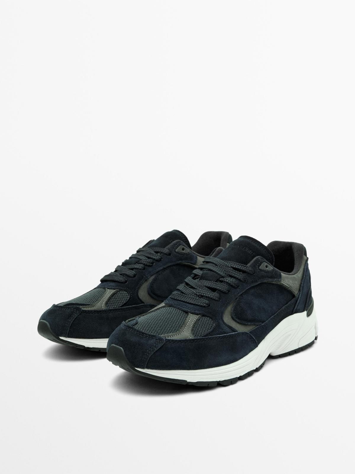 마시모두띠 청키 스니커즈 소가죽 스웨이드 배색 2144/650 DARK BLUE - 상세 이미지 4