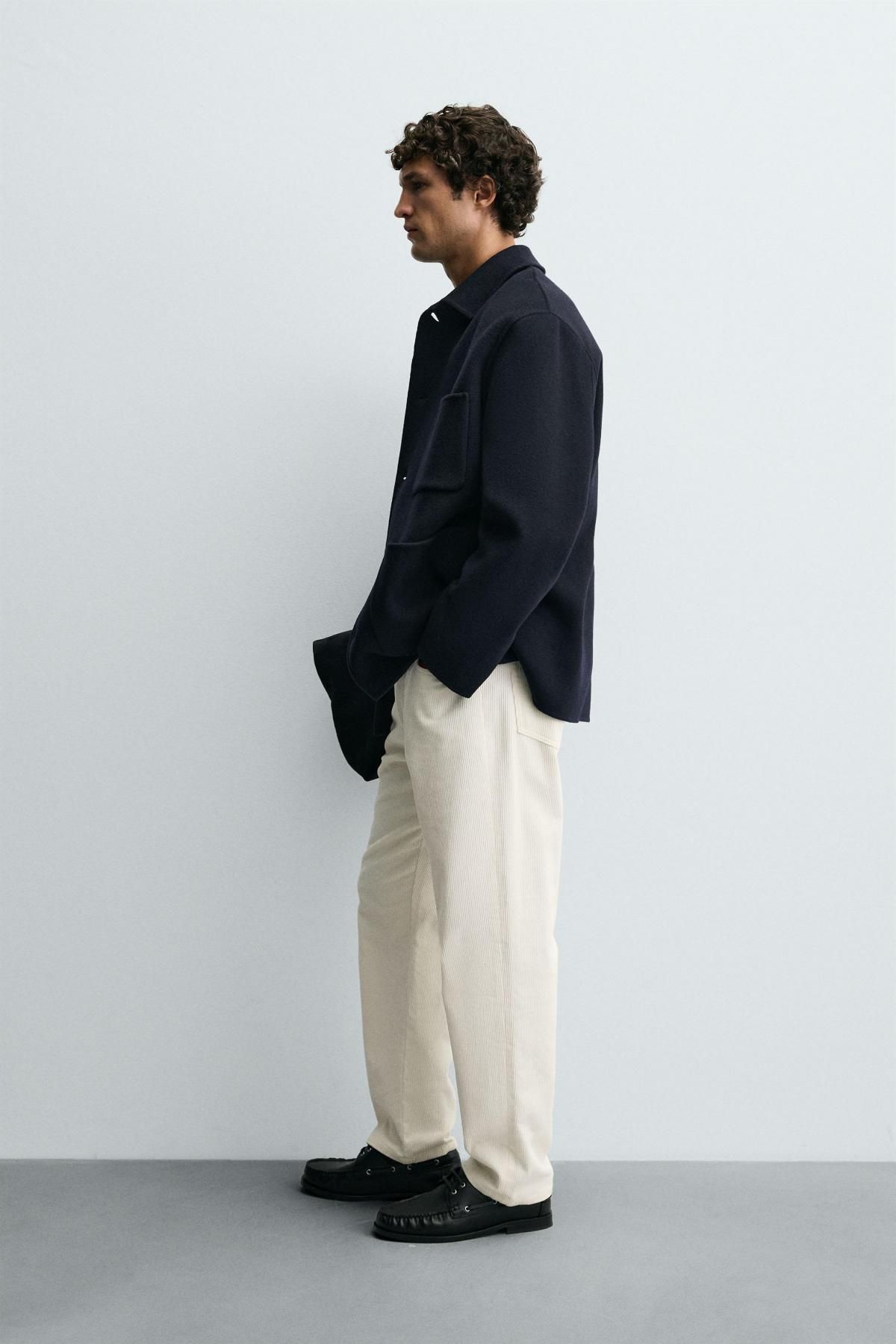 자라 테크니컬 울 포켓 오버셔츠 8491/306 NAVY BLUE - 상세 이미지 5