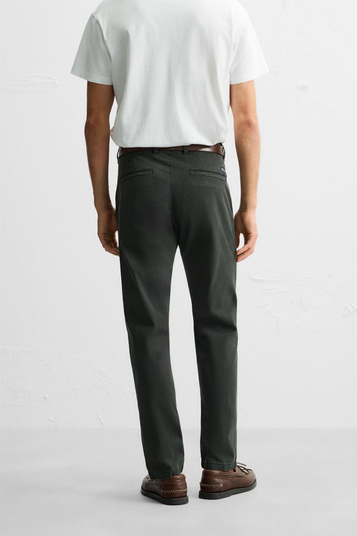 자라 스키니핏 치노팬츠 6786/370 DARK BOTTLE GREEN - 상세 이미지 4