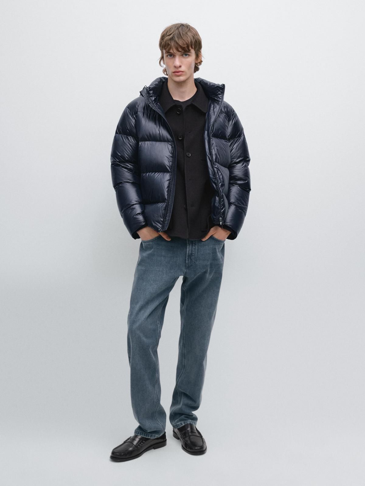 마시모두띠 테크니컬 방수 네이비 새틴 숏 패딩 재킷 3121/410 NAVY BLUE - 상세 이미지 2