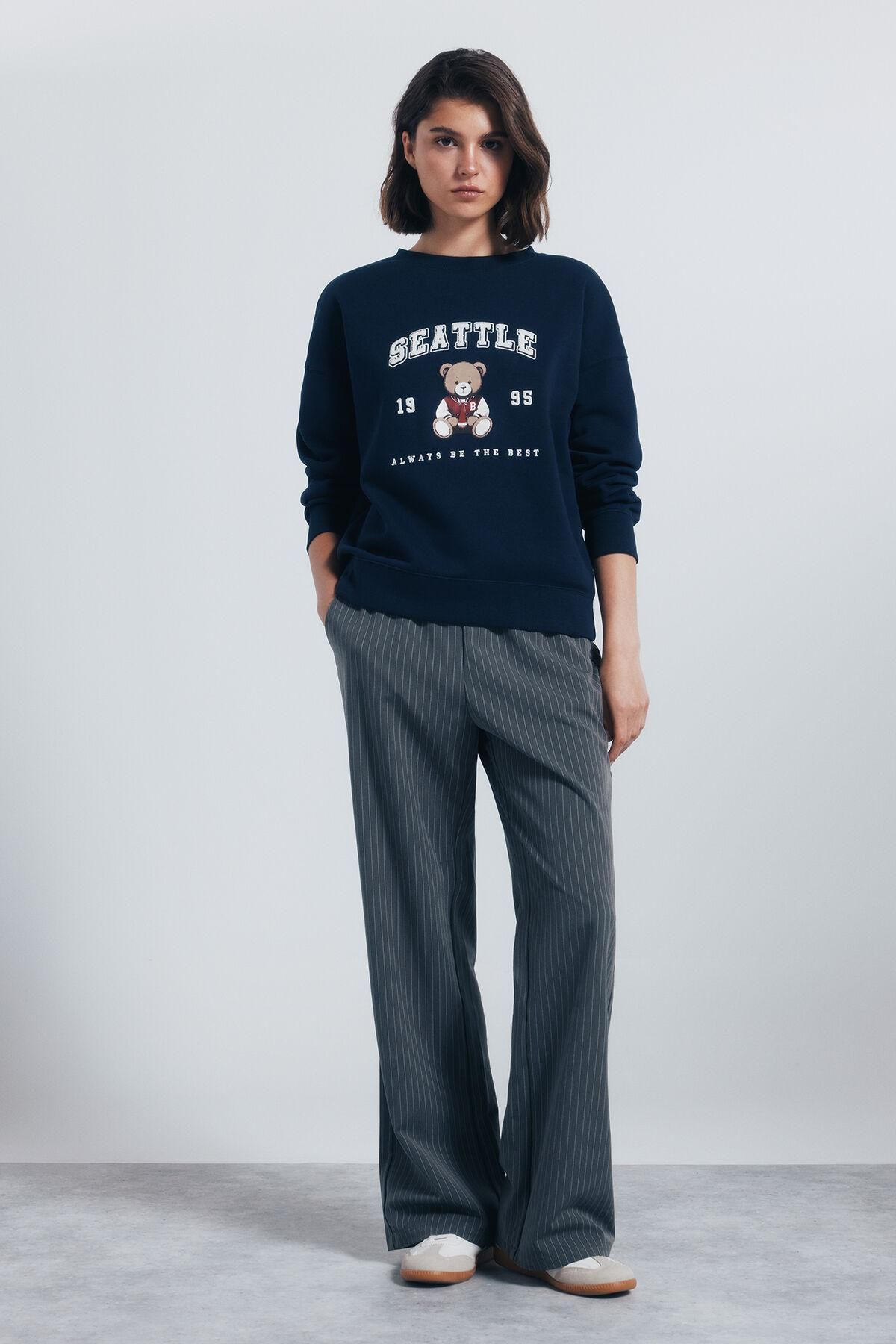 스프링필드 스트라이프 와이드 조거 팬츠 6832069 GRIS - 상세 이미지 2