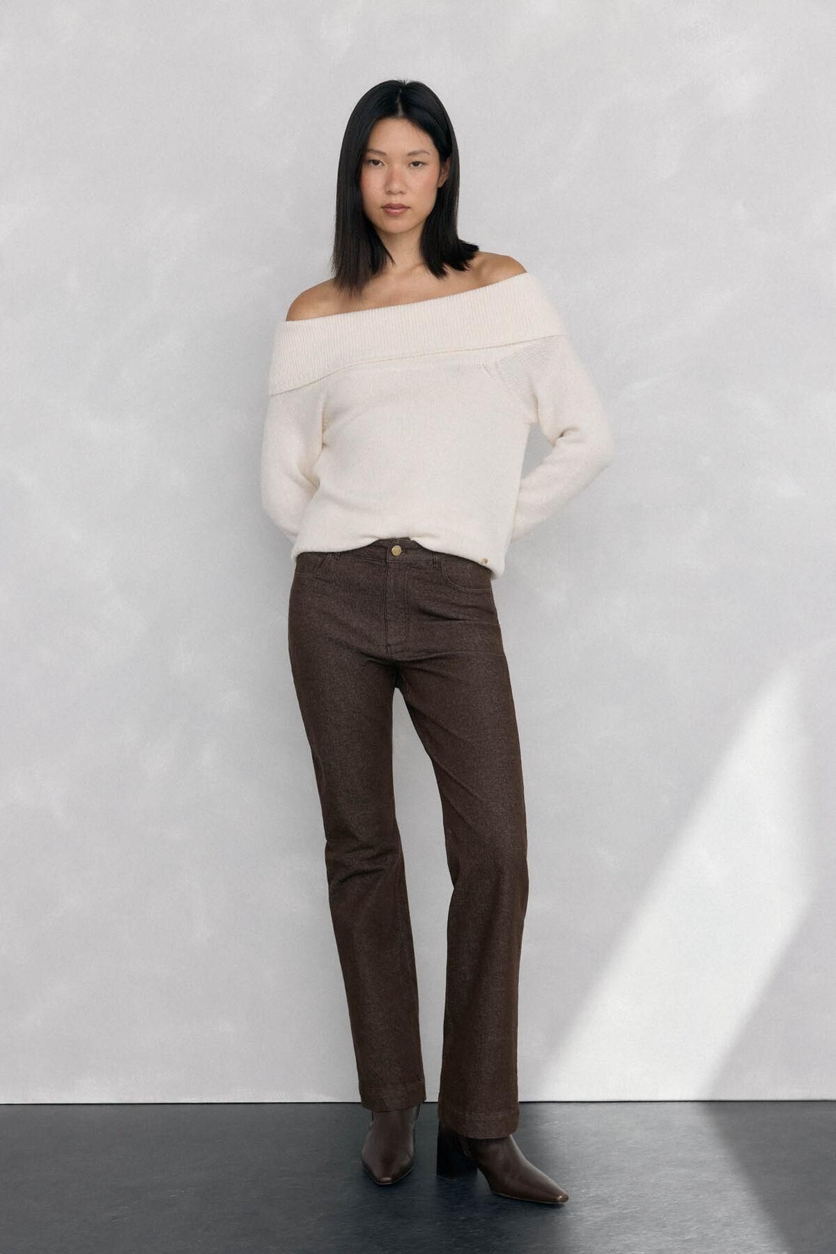 페드로 델 이에로 베이직 스트레이트핏 데님 부츠컷 팬츠 8342538 MARRON - 상세 이미지 2