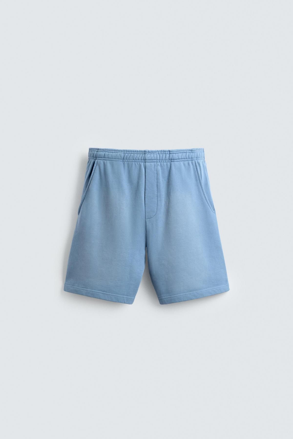 자라 스프레이워싱 릴랙스핏 버뮤다 반바지 4729/305 LIGHT BLUE - 상품 이미지