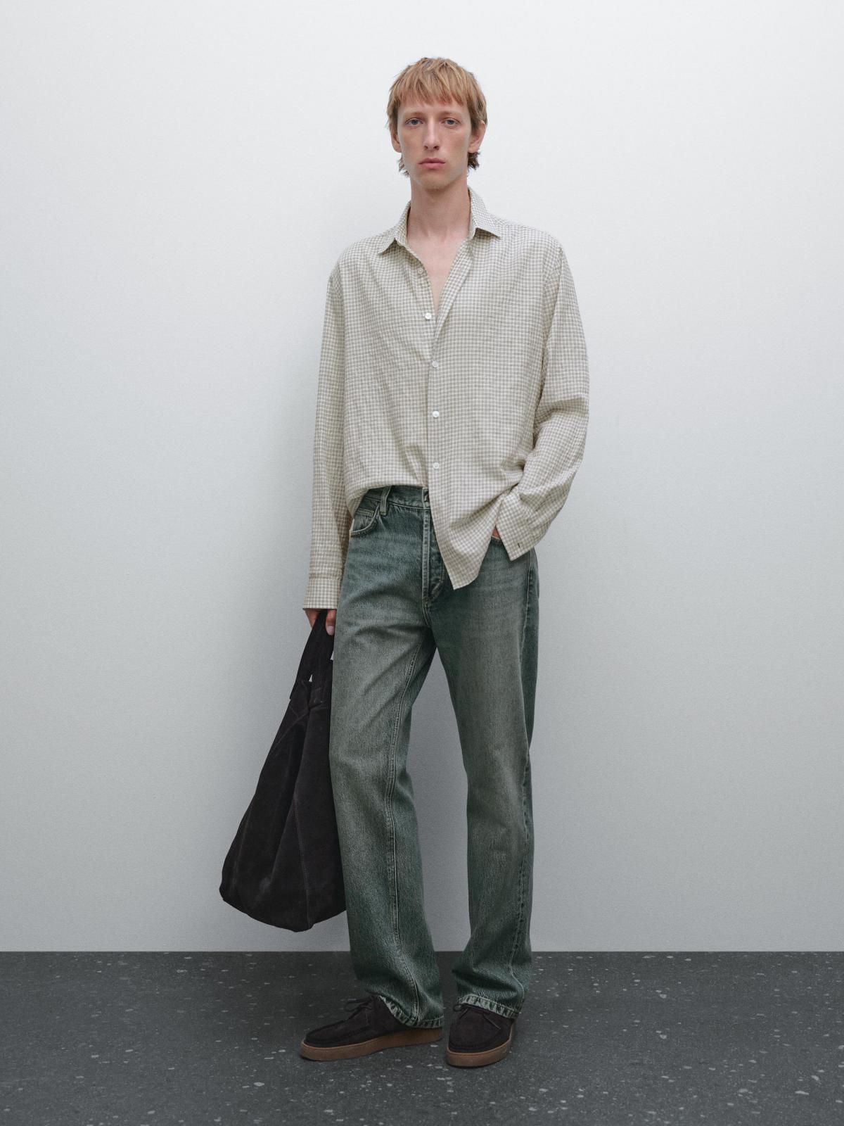 마시모두띠 체크 클래식 레귤러핏 긴팔 셔츠 1748/250 OFF WHITE - 상세 이미지 2