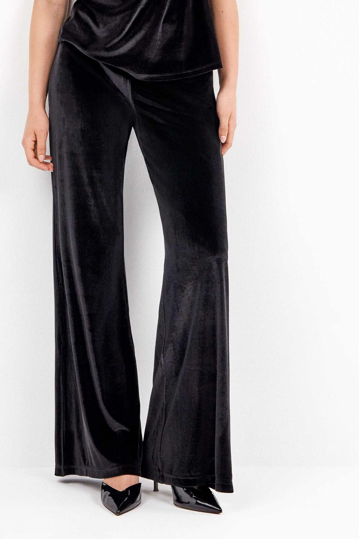 기셀라 벨벳 와이드핏 웨이스트 밴딩 팬츠 8182744 NEGRO - 상품 이미지