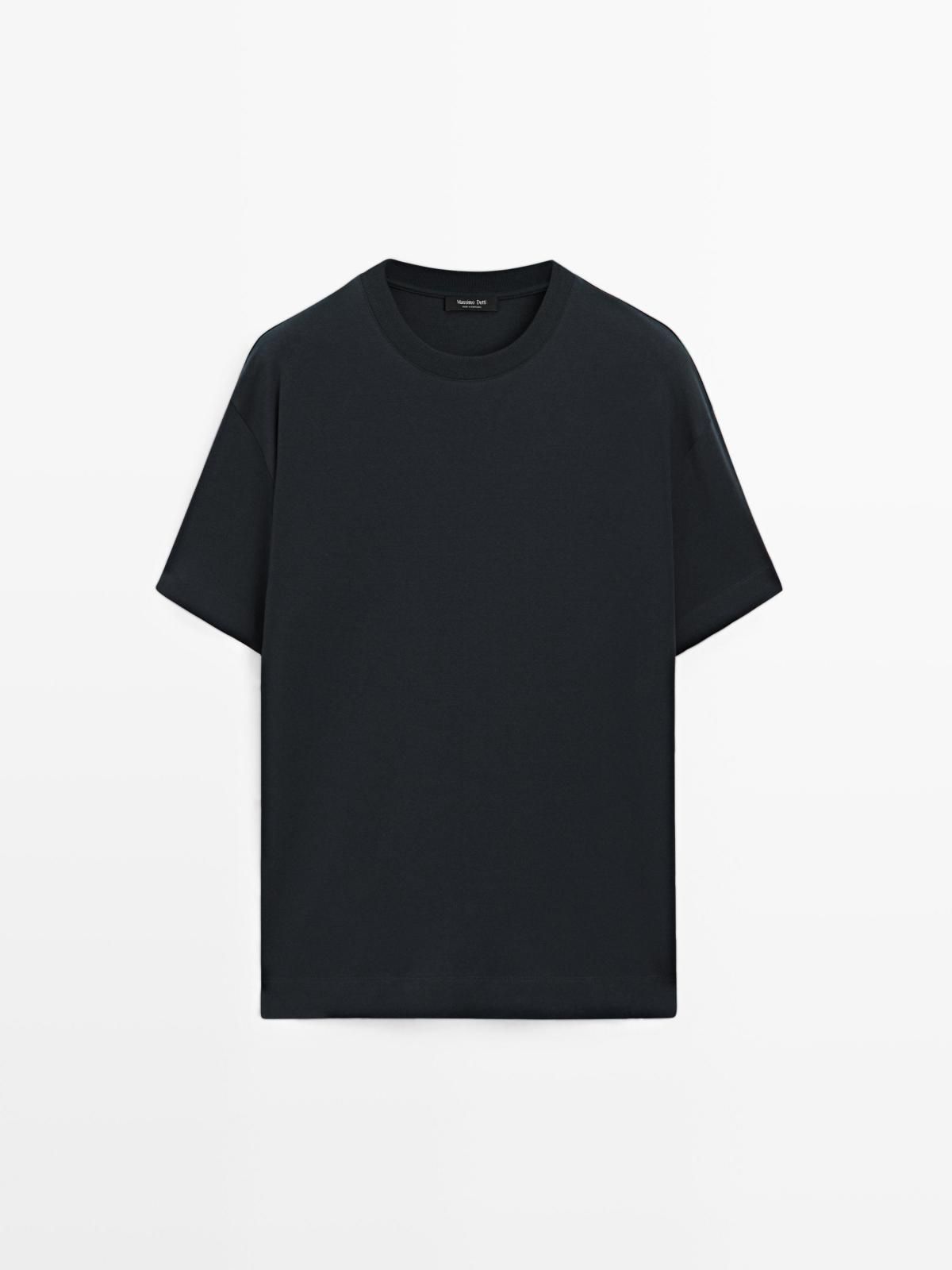 마시모두띠 미니멀 박시핏 코튼 반팔 티셔츠 0517/700 NAVY BLUE - 상품 이미지