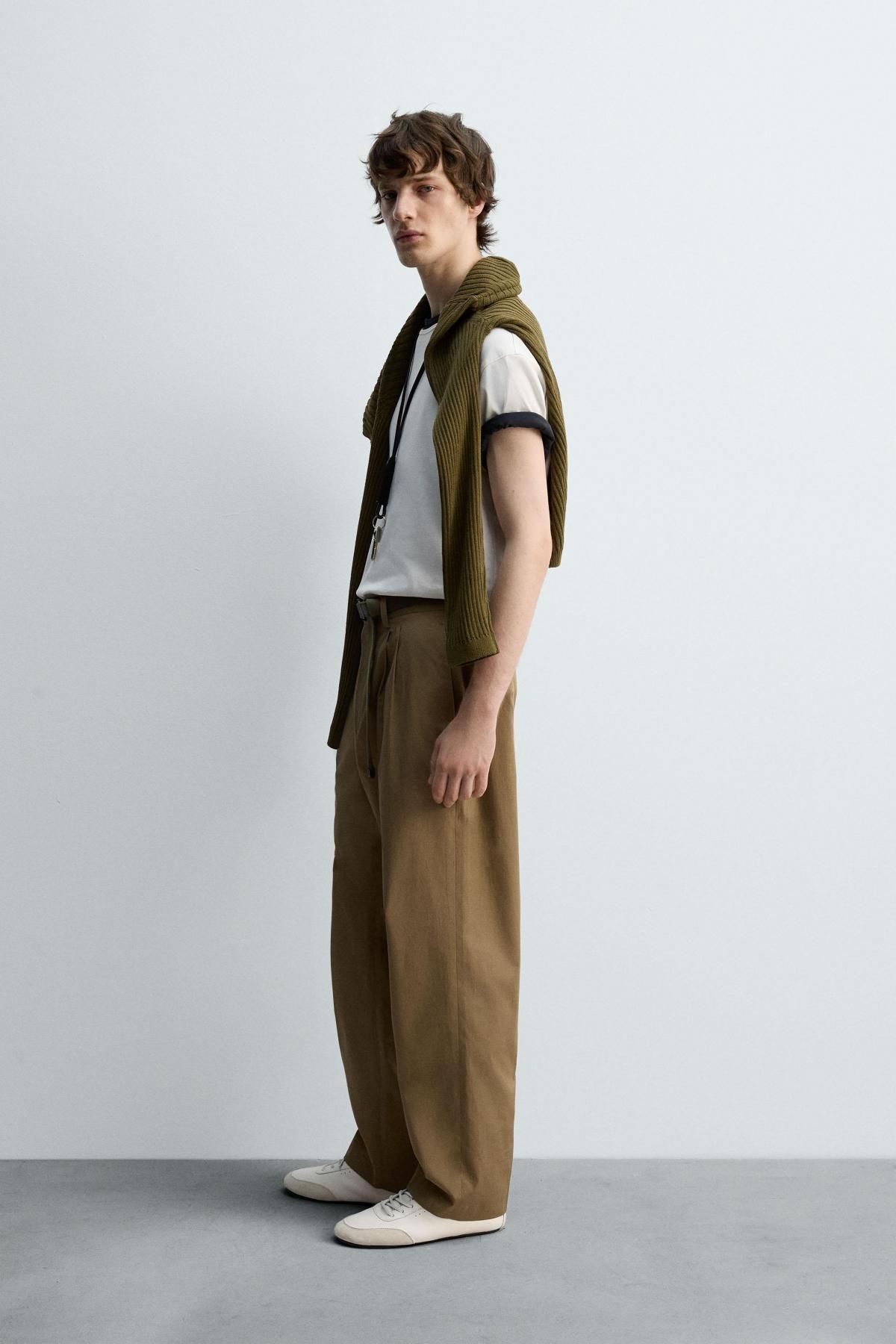 자라 헤비웨이트 컴팩트 코튼 릴렉스핏 반팔 티셔츠 3665/310 OYSTER-WHITE - 상세 이미지 5