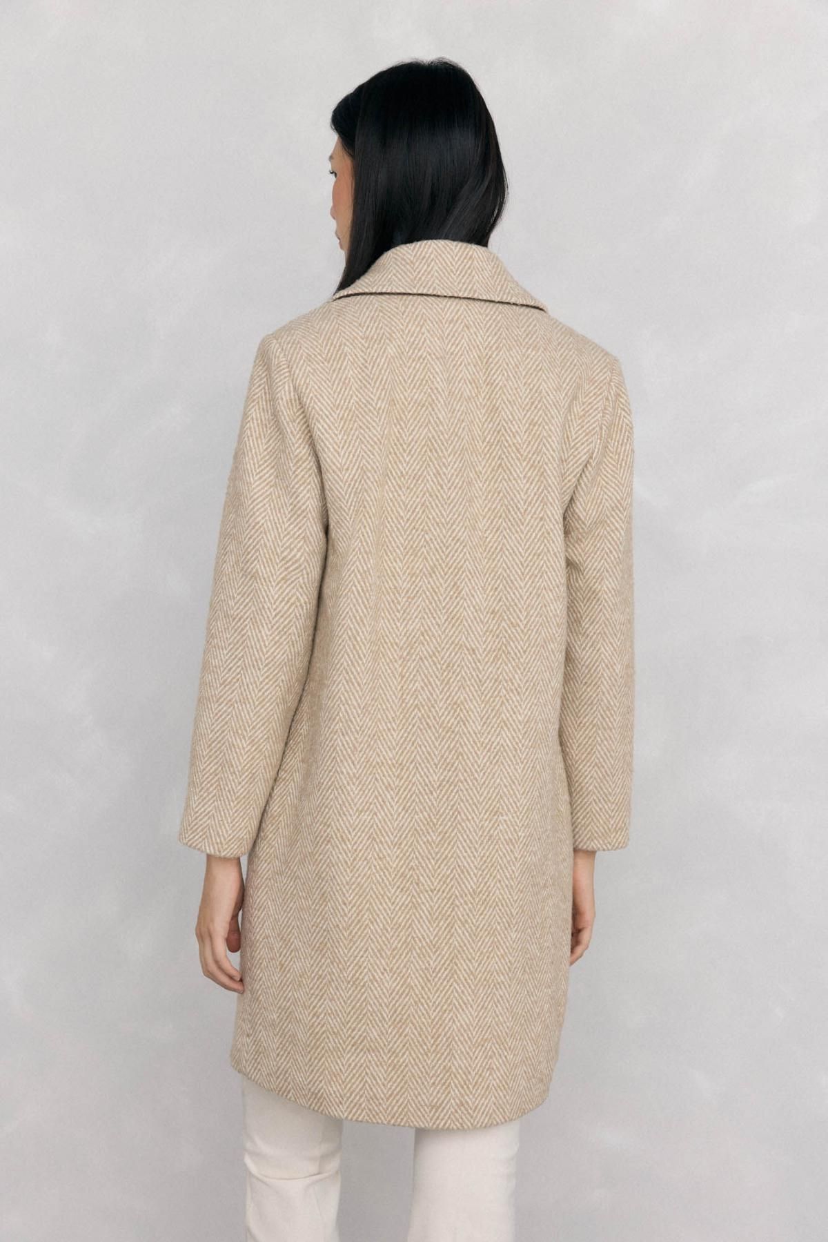 페드로 델 이에로 헤링본 울 롱코트 베이지 7522240 BEIGE - 상세 이미지 3