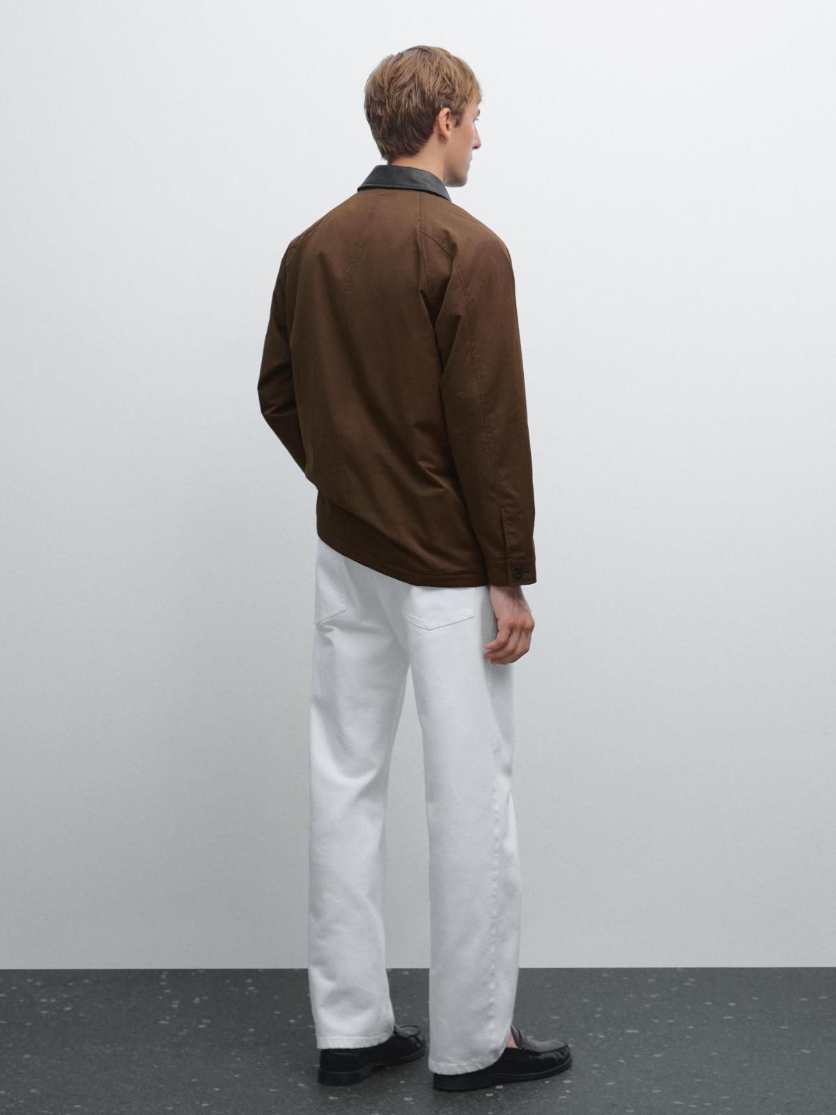 마시모두띠 레더 카라 테크니컬 숏 파카 3109/404 BROWN - 상세 이미지 3