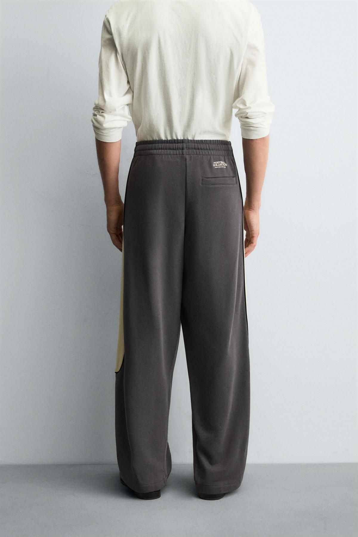 자라 테크니컬 배색 와이드 트레이닝 팬츠 0962/311 ANTHRACITE GREY - 상세 이미지 4