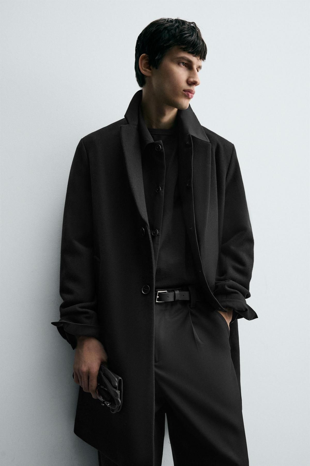 자라 클래식 싱글핏 울 블렌드 코트 5070/100 BLACK 이미지 6