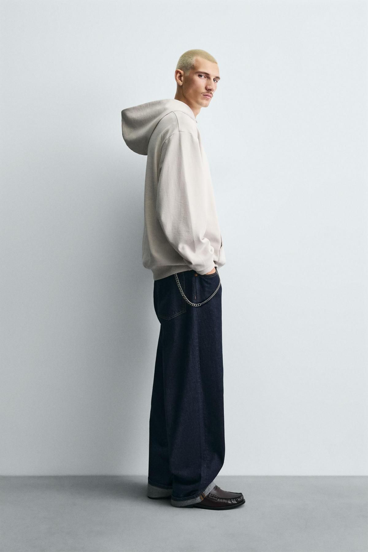 자라 코튼 베이직 후드 스웨트셔츠 0761/370 LIGHT BEIGE - 상세 이미지 5