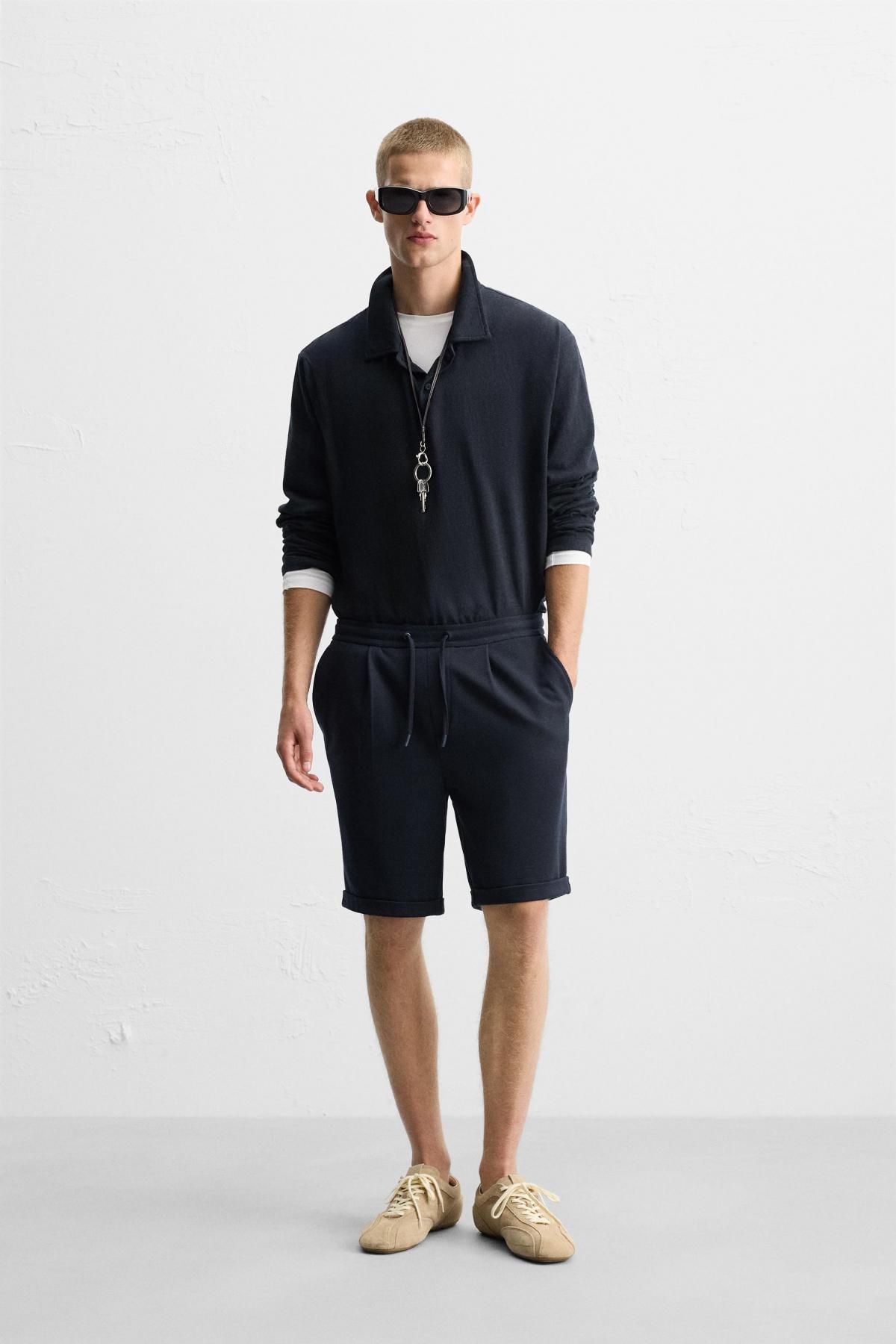 자라 컴포트 밴딩 버뮤다 반바지 7484/873 NAVY BLUE - 상세 이미지 2