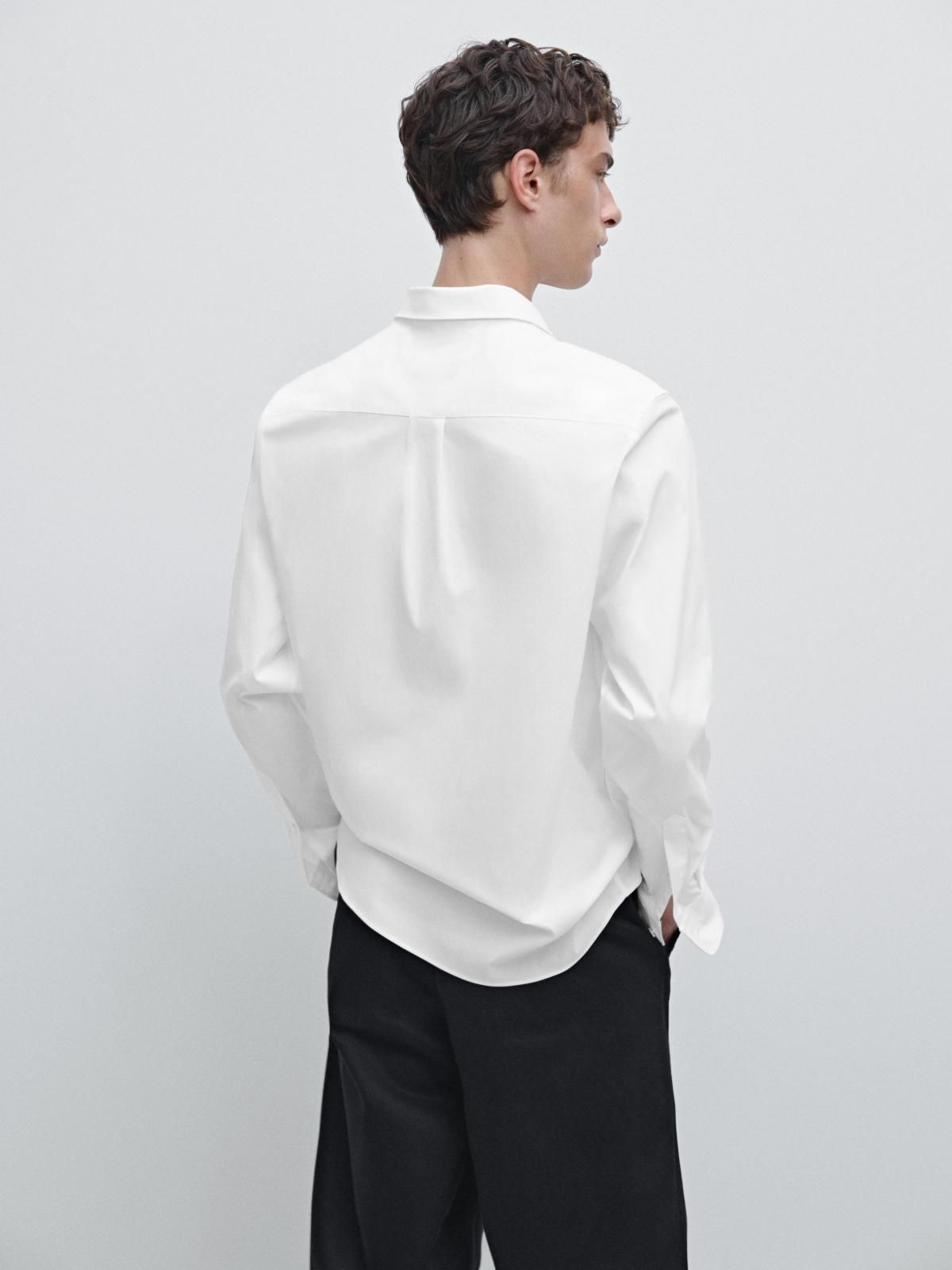 마시모두띠 스트레치 클래식핏 화이트 긴팔 셔츠 1816/280 WHITE - 상세 이미지 4