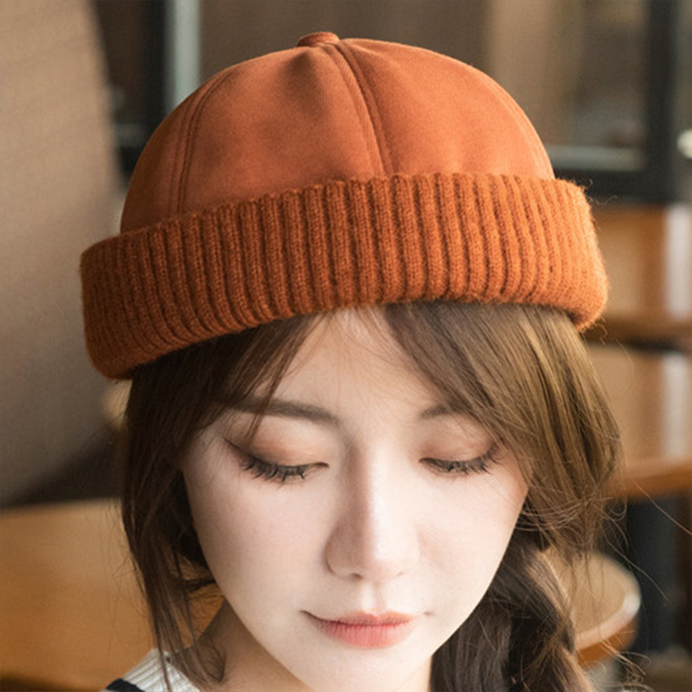 모자 비니 패션 겨울 귀여운 무지 골지 연예인 여자 여성 여름 봄 가을 숏 남녀공용 - 상품 이미지