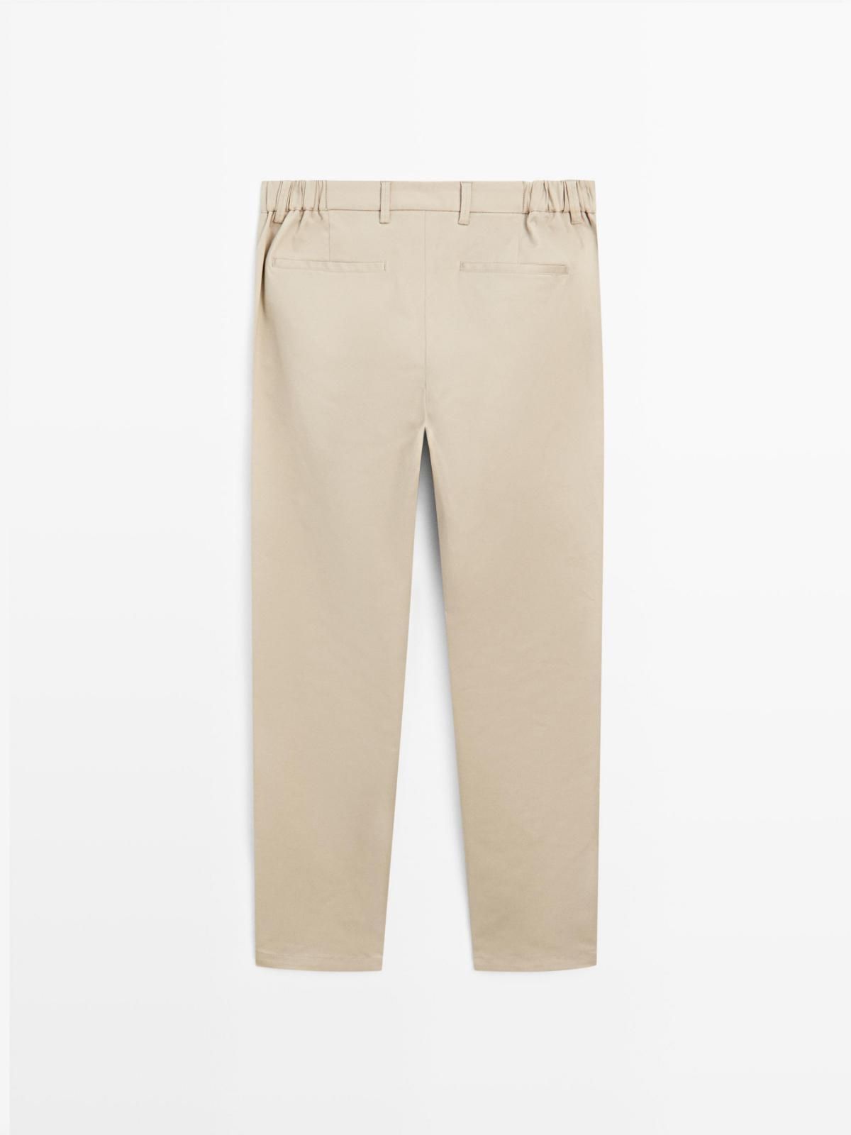 마시모두띠 테이퍼드핏 코튼 블렌드 팬츠 0033/006 BEIGE - 상세 이미지 3