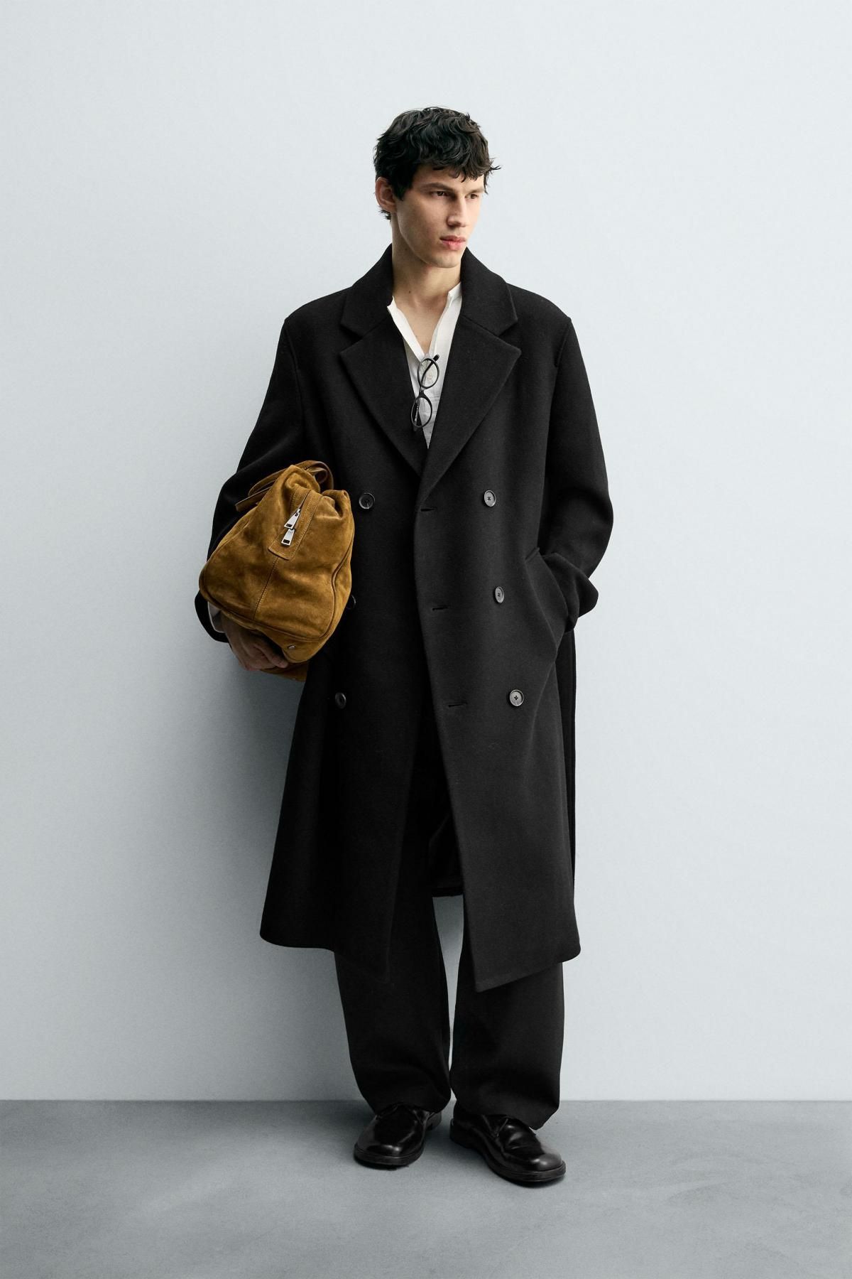 자라 클래식 더블브레스트 울블렌드 벨트 코트 2949/150 BLACK - 상세 이미지 2
