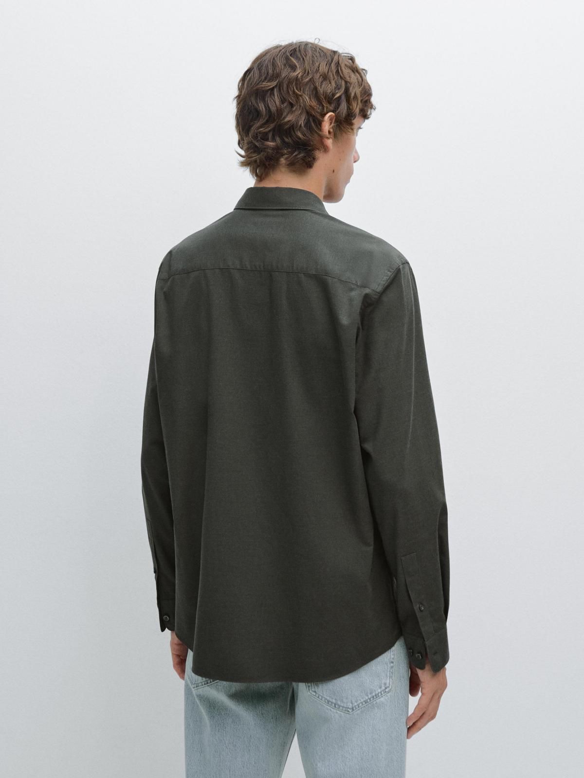 마시모두띠 슬림핏 테크니컬 트윌 멜란지 긴팔 셔츠 1762/259 DARK GREEN - 상세 이미지 4