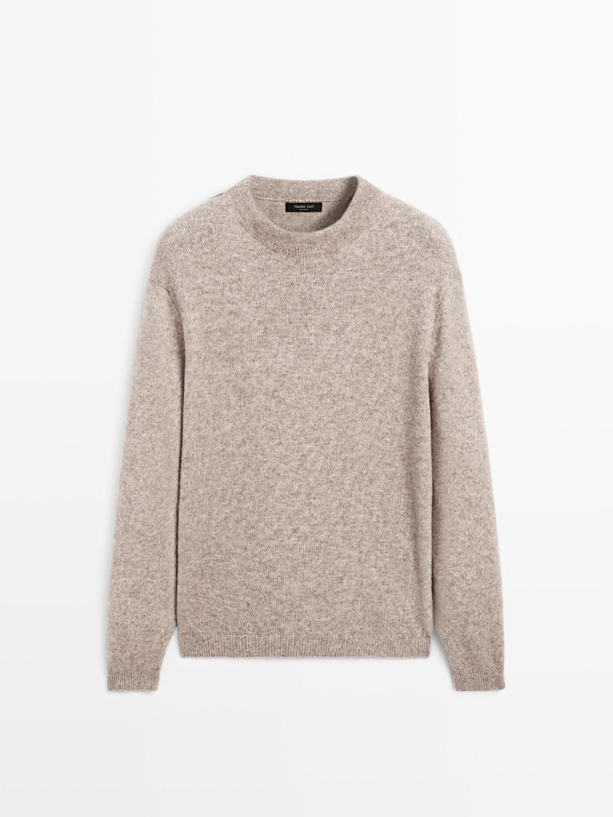 마시모두띠 울블렌드 라운드 니트 남성 베이직 스웨터 1085/233 SAND BROWN - 상품 이미지