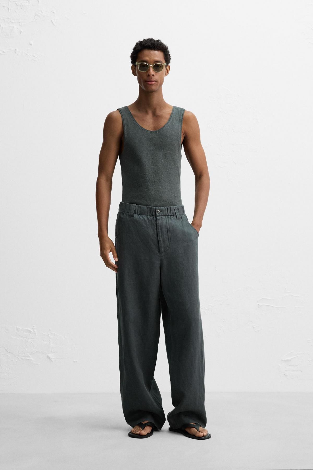 자라 코튼 헴프 리브드 탱크탑 4161/410 ANTHRACITE GREY - 상세 이미지 2