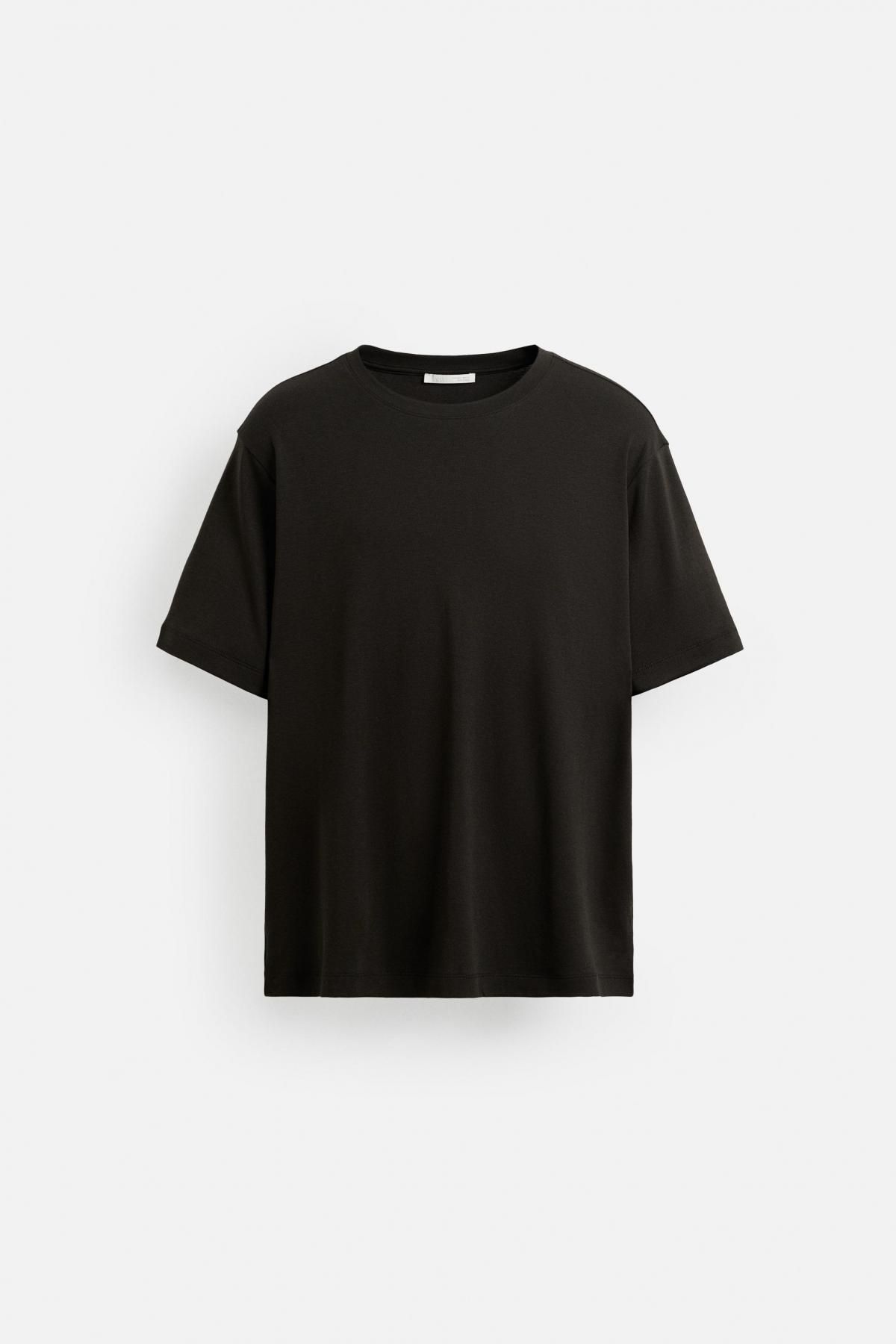 자라 수피마 코튼 레귤러핏 반팔 티셔츠 3431/300 DARK BROWN - 메인 이미지