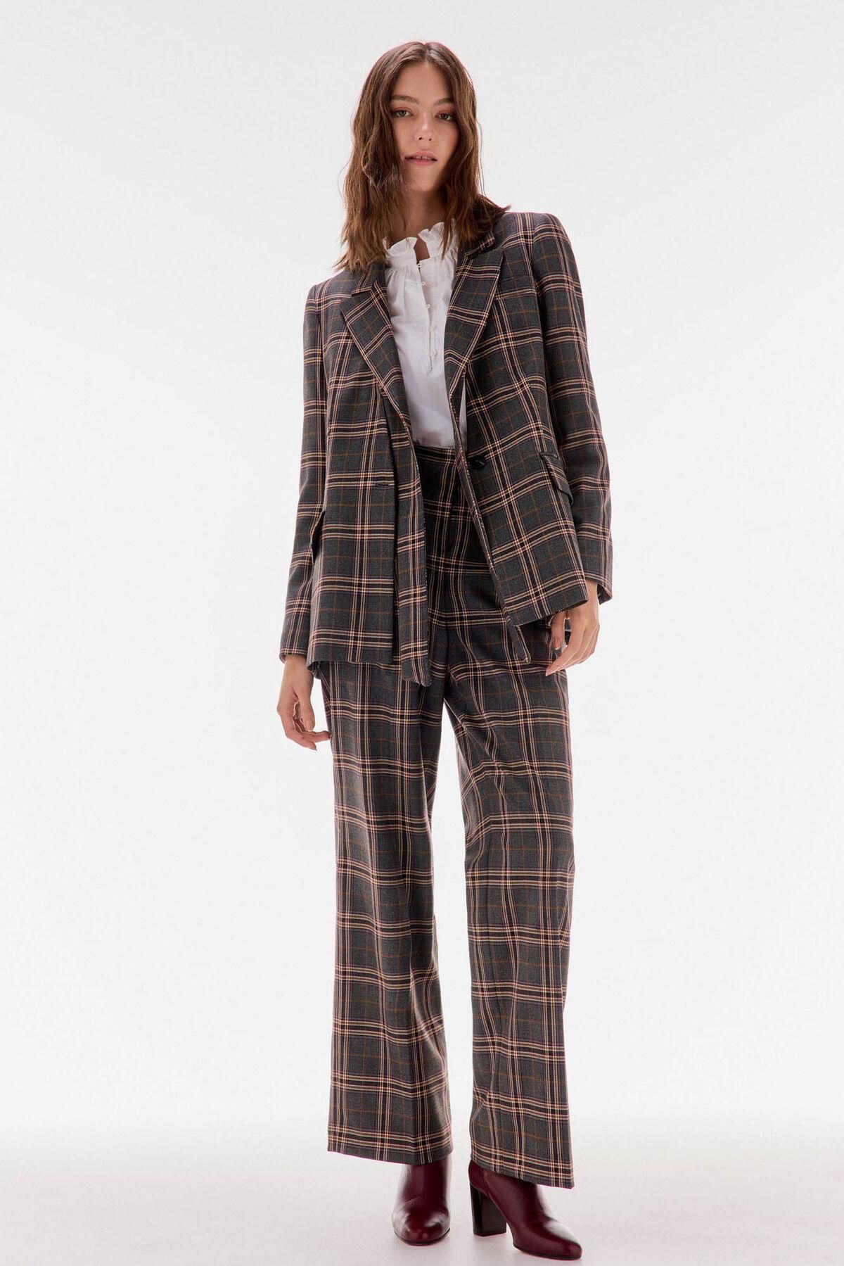 티에프피 체크 스트레이트핏 슬랙스 팬츠 0832515 GRIS - 상세 이미지 2