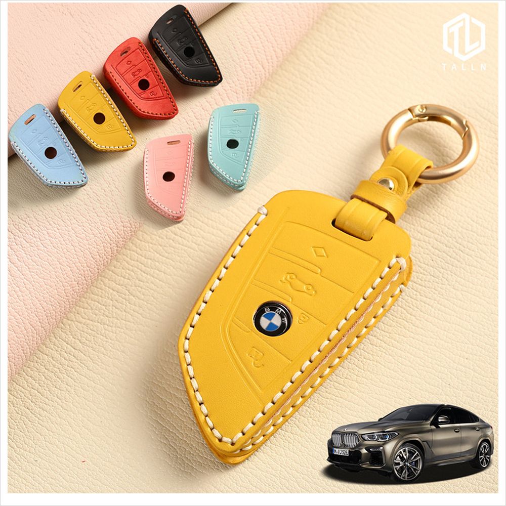 D24 마카 BMW호환 X6 스마트키케이스 가죽 키홀더 핑크 - 상품 이미지