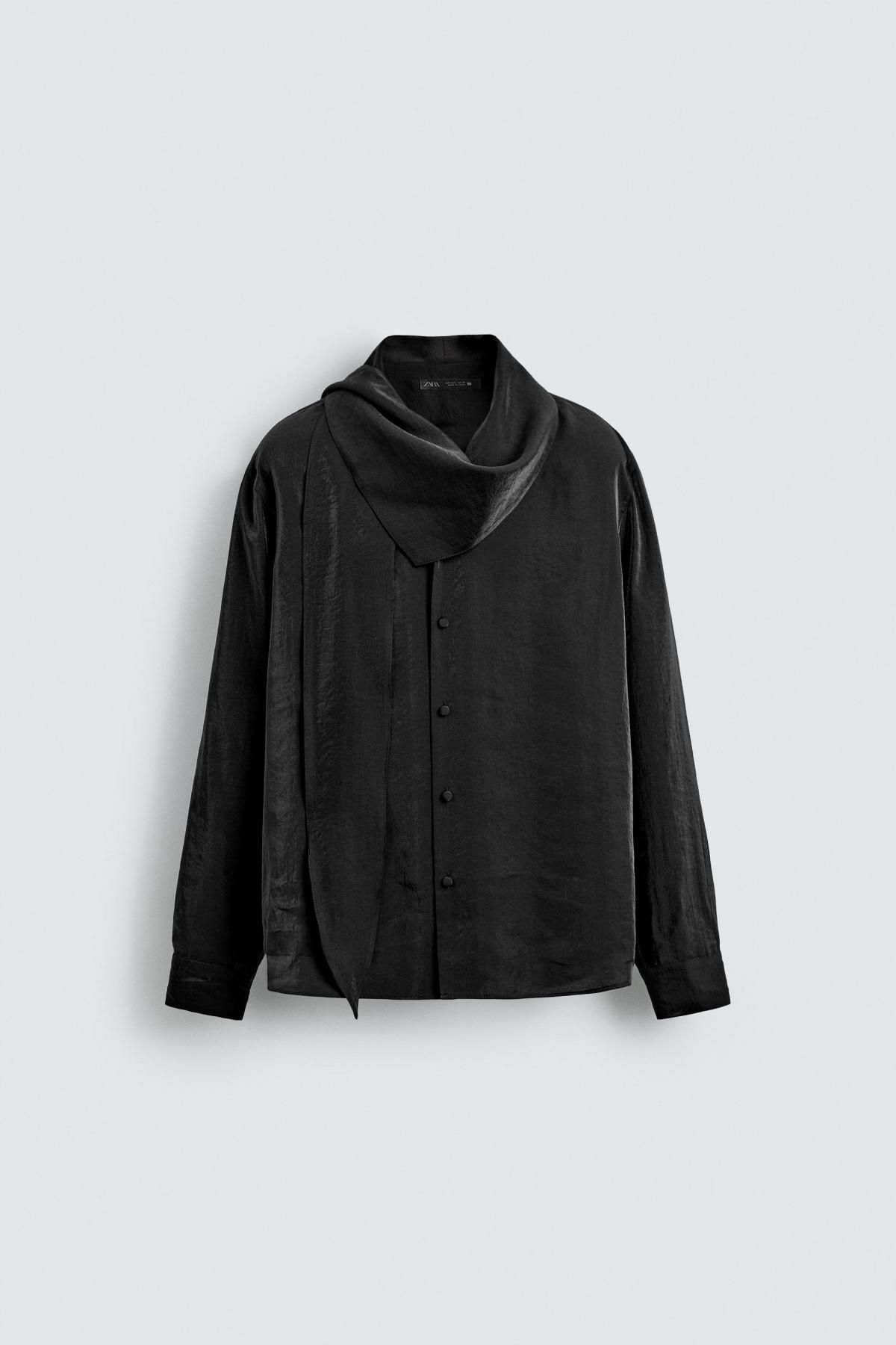 자라 테크니컬 플루이드 반다나 긴팔 셔츠 2548/165 BLACK - 메인 이미지