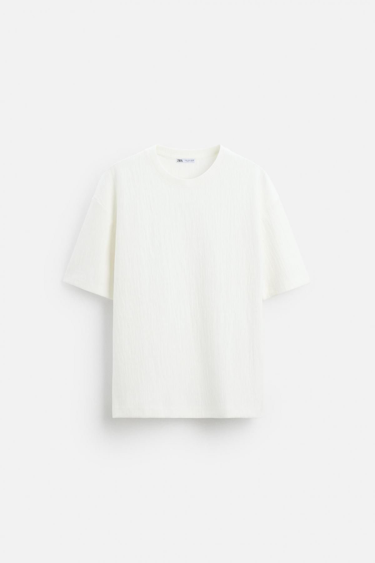 자라 텍스처 릴렉스핏 티셔츠 3992/405 OYSTER-WHITE - 메인 이미지