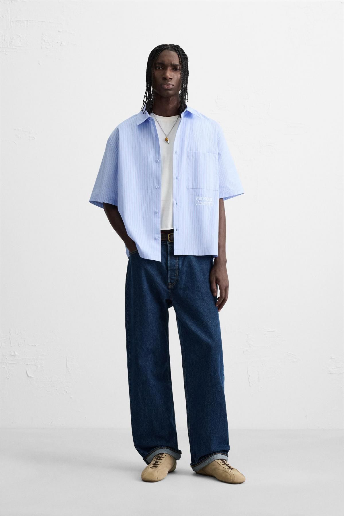 자라 스트라이프 릴랙스핏 반팔 셔츠 6085/301 STRIPES - 상세 이미지 2