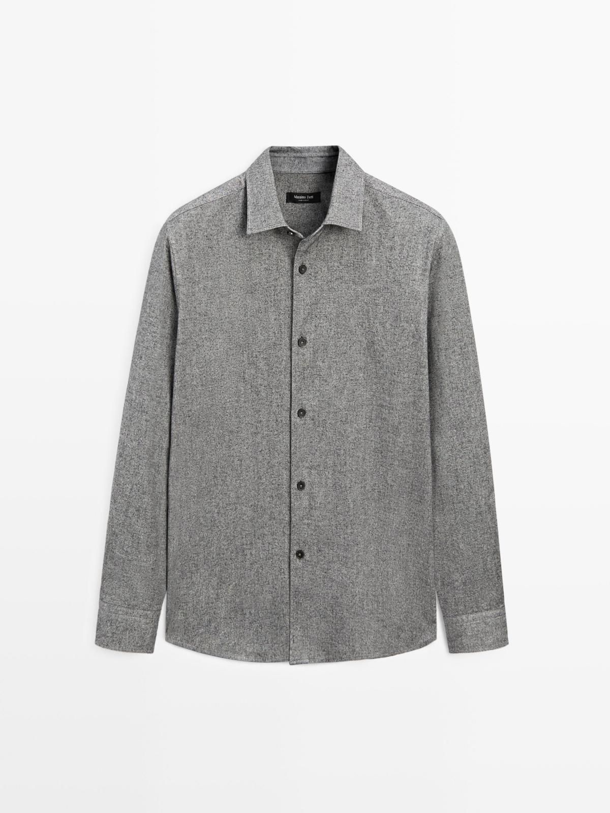 마시모두띠 테크니컬 멜란지 옥스포드 긴팔 셔츠 레귤러핏 남성 1811/280 MEDIUM GREY - 상품 이미지